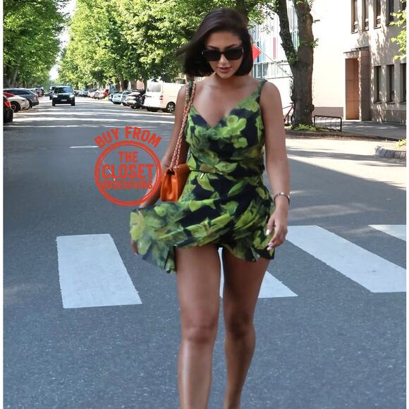 ZARA Printed Draped Neckline Floral Mini Dress NWT 💚 - Picture 12 of 16